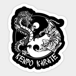 American Kenpo Karate Ying Yang Tiger And Dragon Sticker